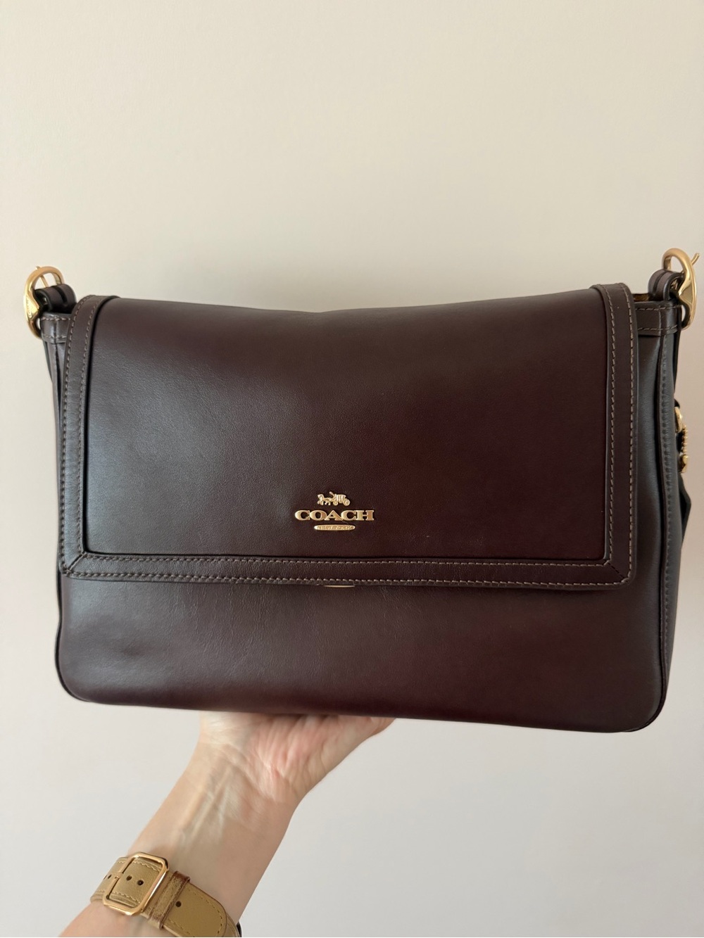 Coach Outlet Large Etta Flap in espresso